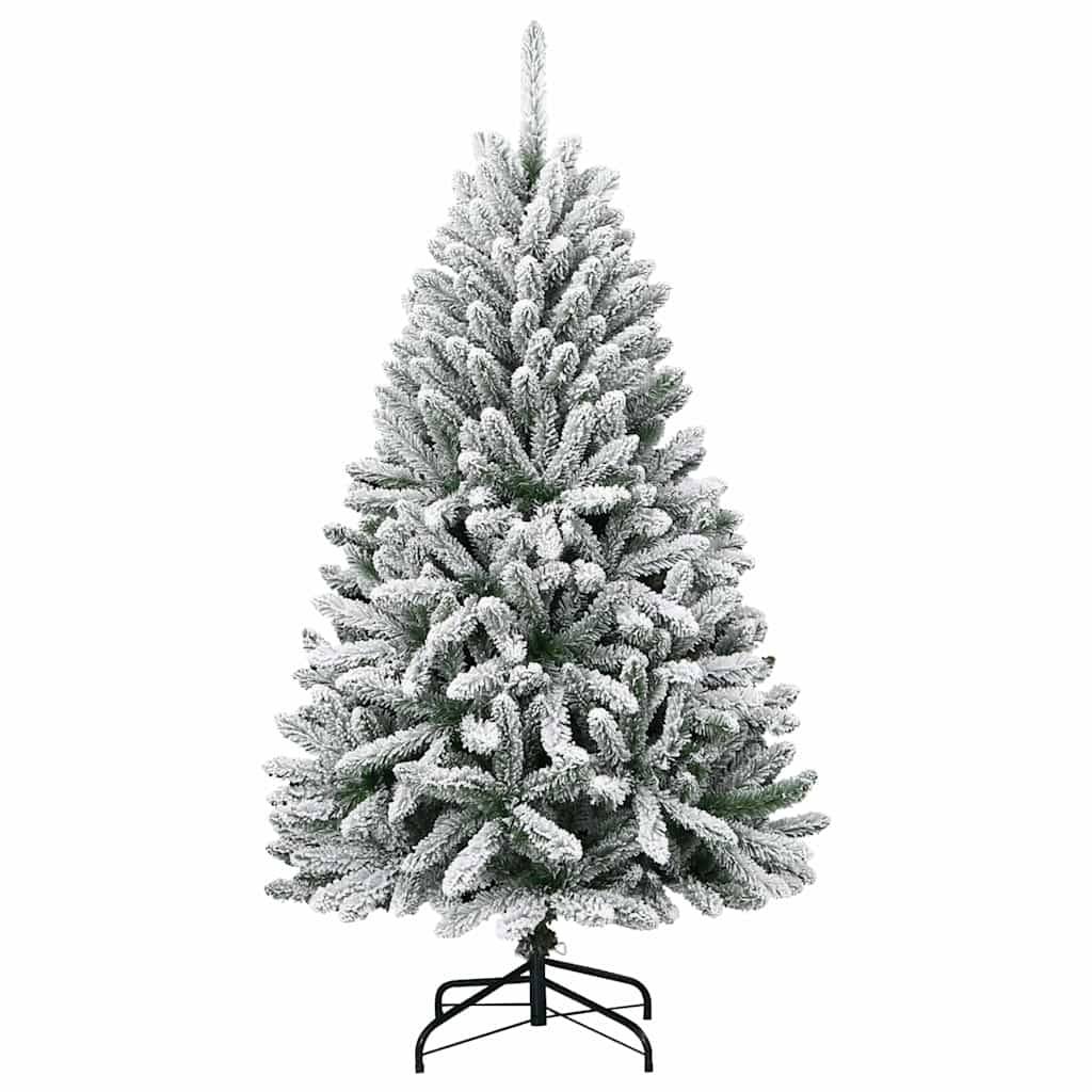 Sapin de Noël | Arbre de Noël artificiel Vert et blanc 150 cm PVC et métal Maison Chic - Image 5