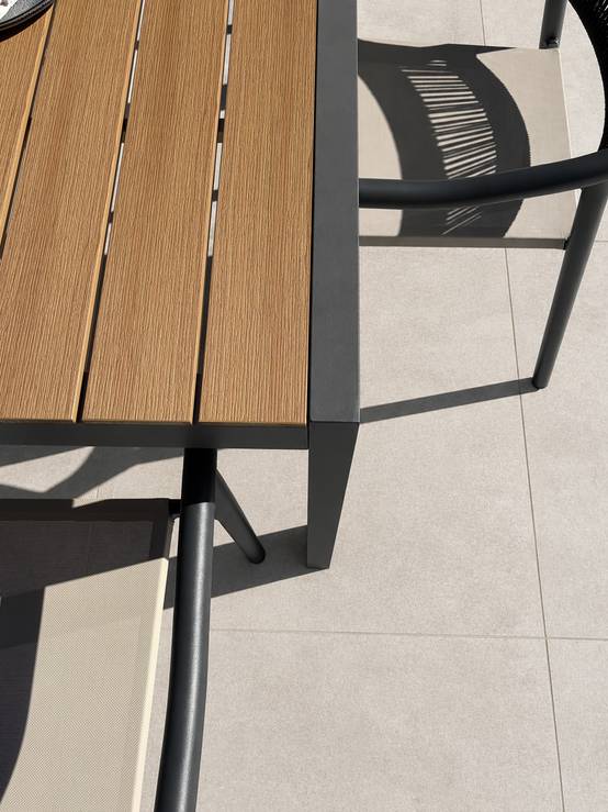Dcb Garden - Ensemble repas de jardin 4 places en alu - Gris anthracite - TONGA - Image 3
