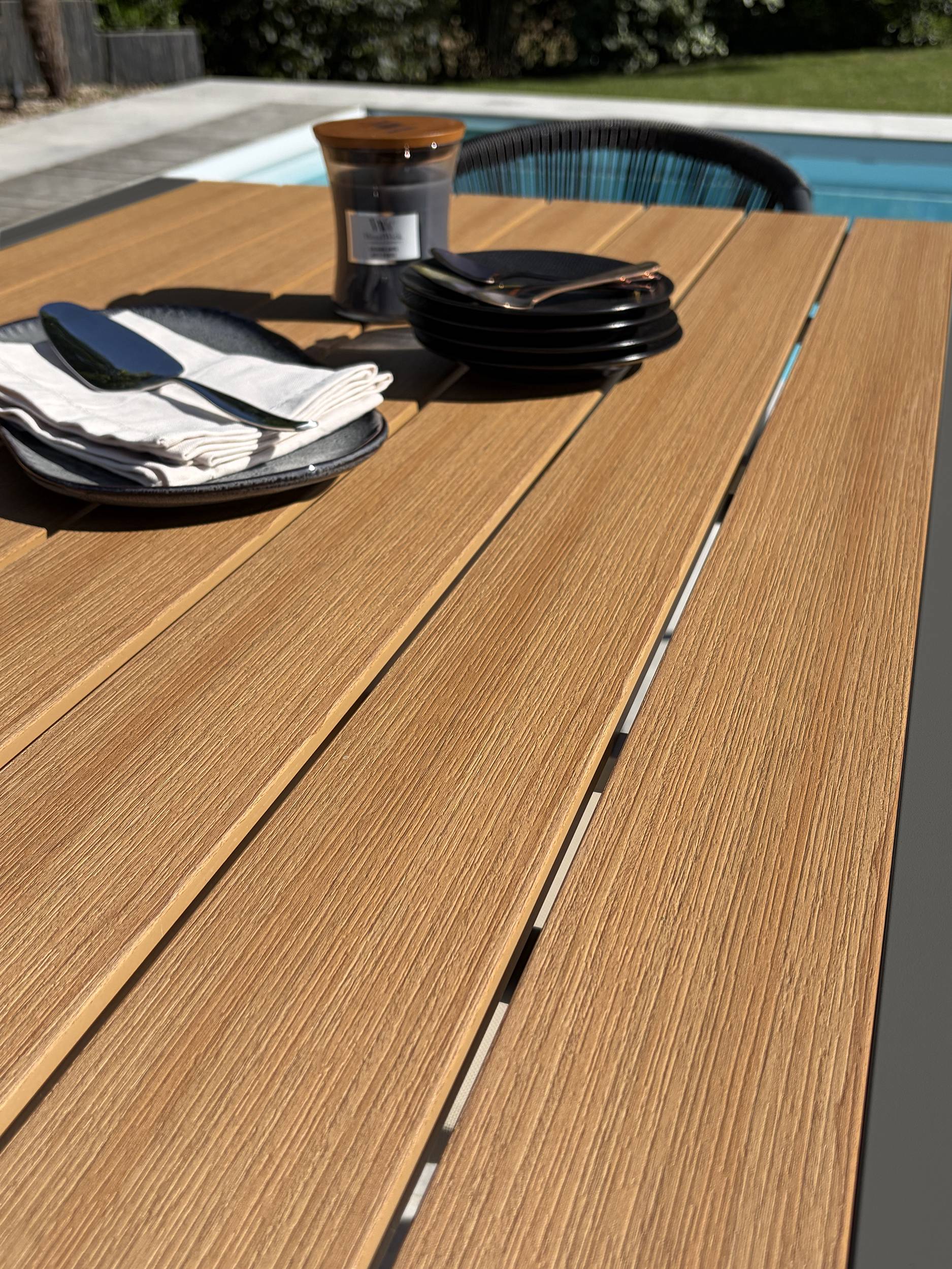 Dcb Garden - Ensemble repas de jardin 4 places en alu - Gris anthracite - TONGA - Image 7