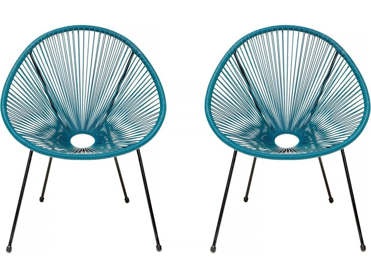 Lot De 2 Fauteuils De Jardin "ania" - Bleu Foncé -habitat Et Jardin - Imagen 1