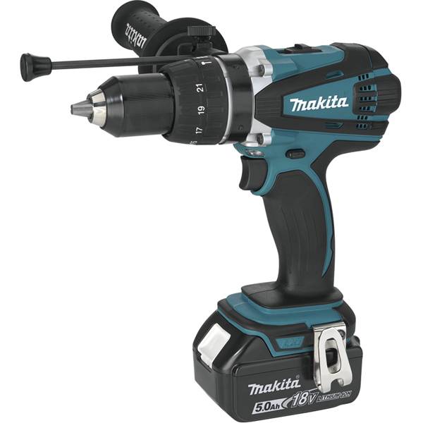 Makita - Perceuse visseuse à percussion Ø13mm - MAKITA - avec 2 batteries 18V 5.0 Ah - chargeur - MakPac- DHP458RTJ - Image 2