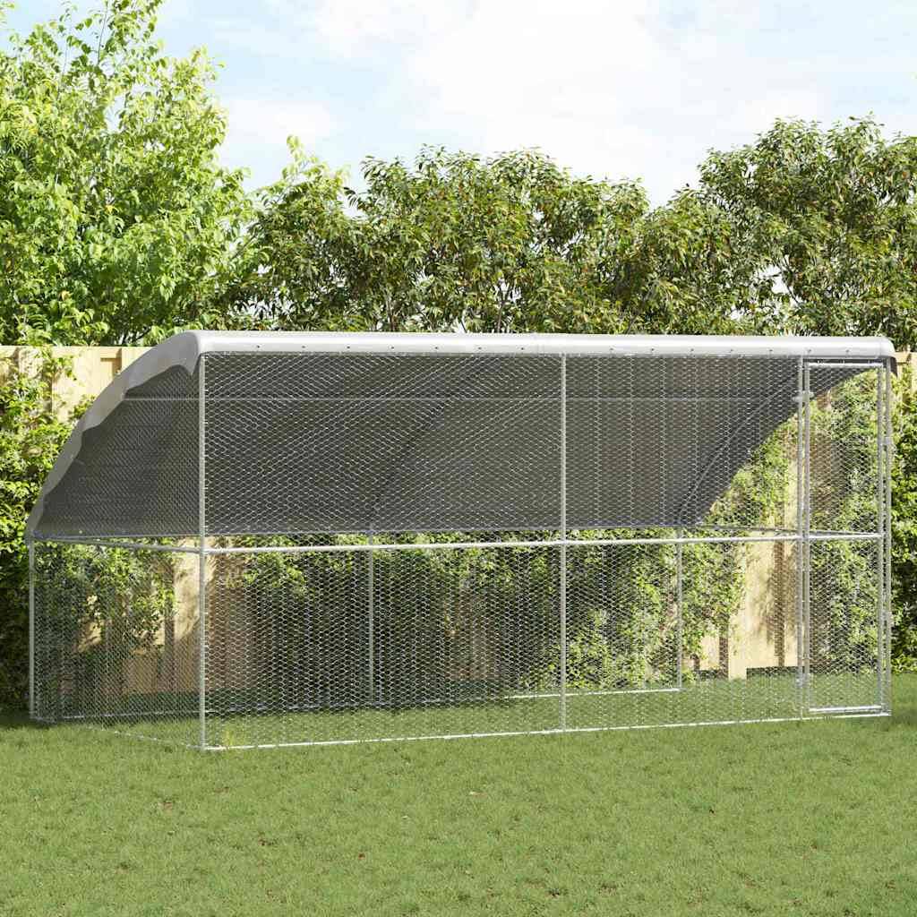 Enclos à poules 4x2m acier galvanisé parc grillagé sécurisé pour jardin – ComfortXL Outdoor Living - Image 1