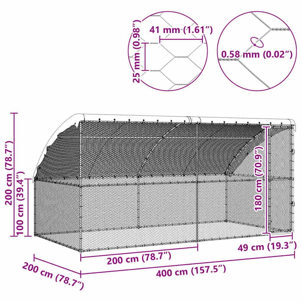 Enclos à poules 4x2m acier galvanisé parc grillagé sécurisé pour jardin – ComfortXL Outdoor Living - Image 10