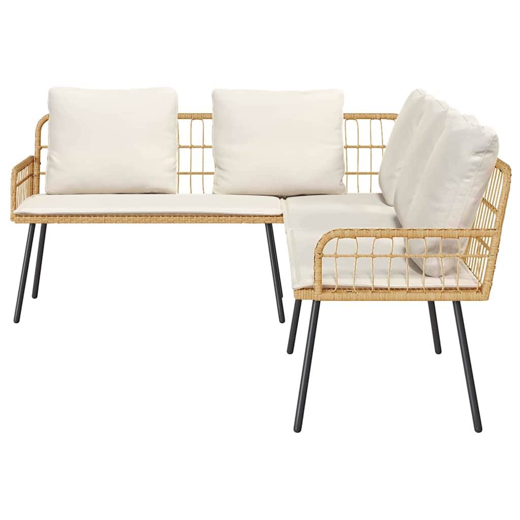 Petit salon de jardin 4 places polyrotin pour balcon et terrasse Naturel – ComfortXL Outdoor Living - Image 8