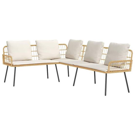 Petit salon de jardin 4 places polyrotin pour balcon et terrasse Naturel – ComfortXL Outdoor Living - Image 5