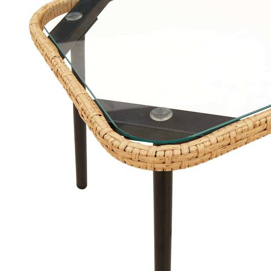 Petit salon de jardin 4 places polyrotin pour balcon et terrasse Naturel – ComfortXL Outdoor Living - Image 3