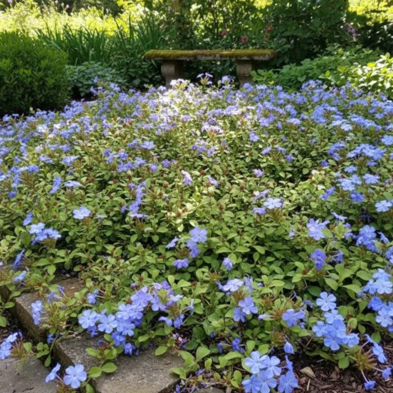Dentelaire rampante, Ceratostigma à fleurs Bleue/ - feuillage Persistant - Godet - 5/20 cm