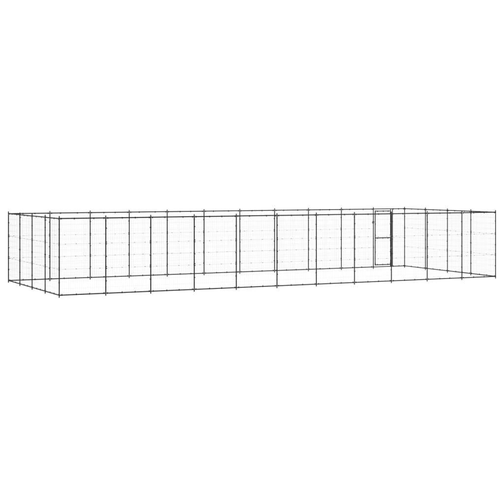 Helloshop26 - Chenil extérieur cage enclos parc animaux chien d'extérieur pour chiens acier 53,24 m² - Imagen 5