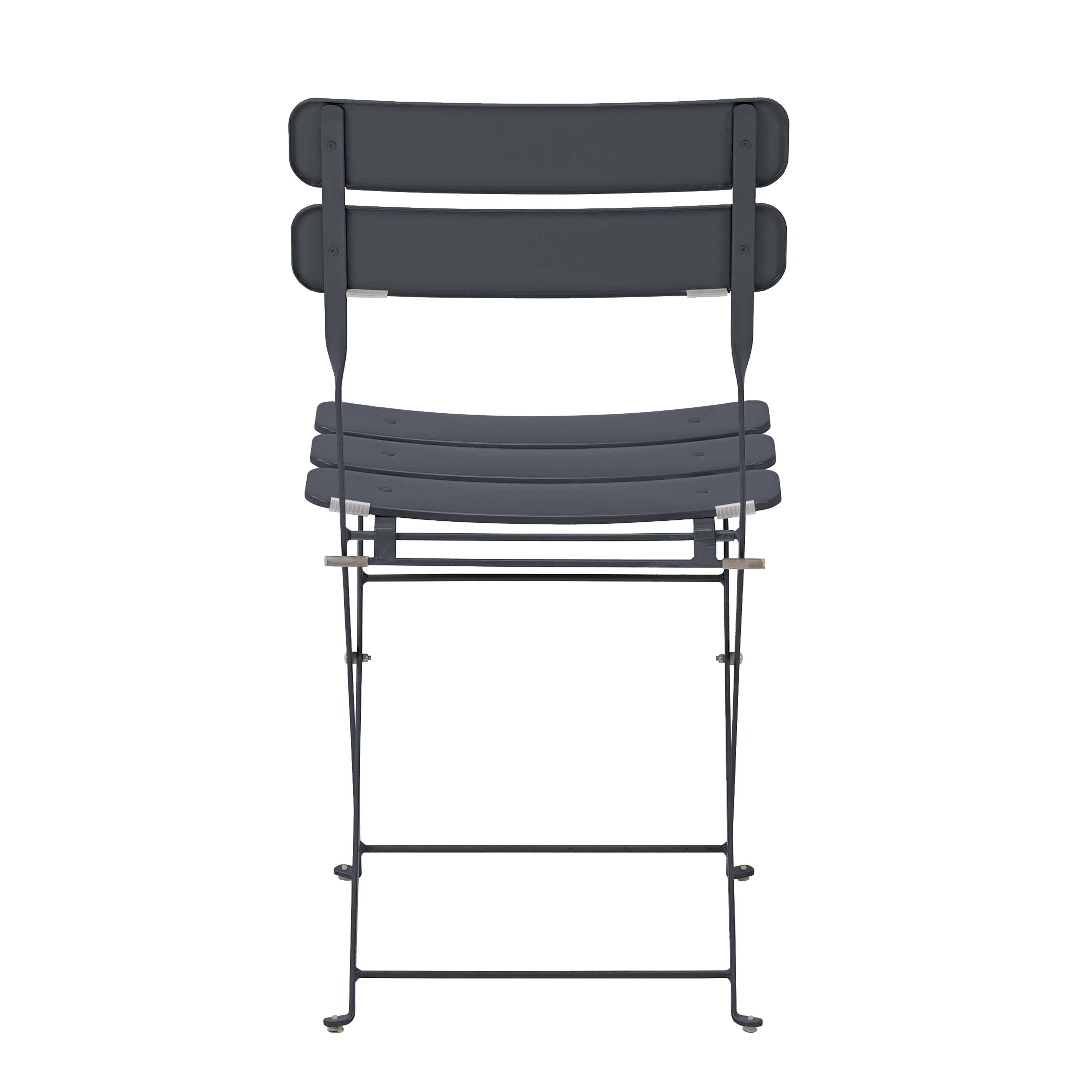 Oviala - Lot de deux chaises pliantes en acier gris anthracite Annecy - Oviala - Imagen 4