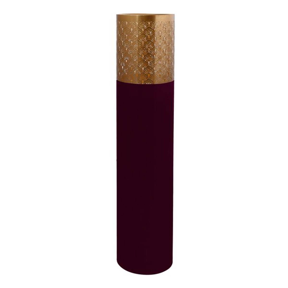 Vase Rond Design "Decoa" 121cm Violet & Or - Image 1