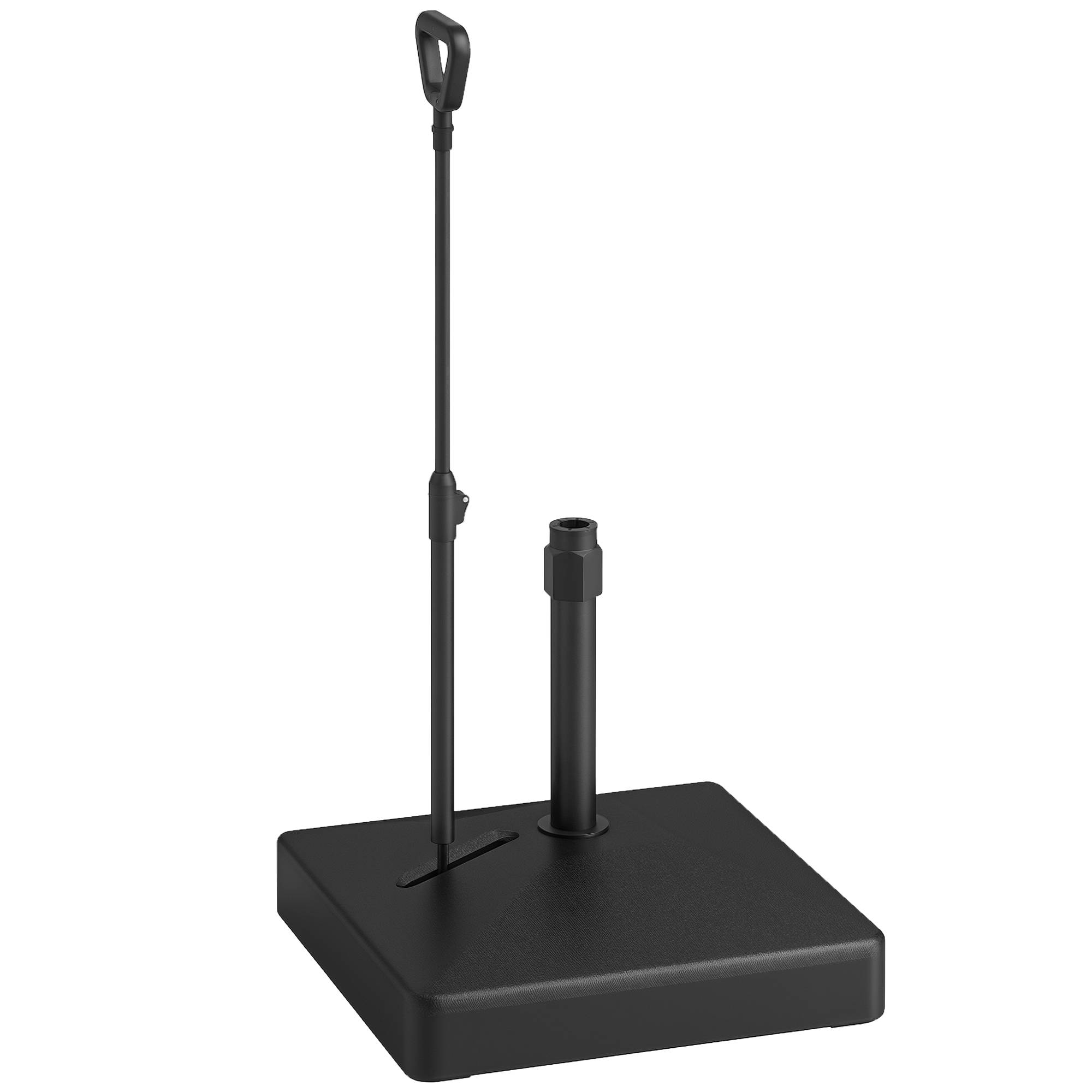 Pied de Parasol Plastique Universel Jardin Base Remplissable à Roulettes 60x104cm Noir - ComfortXL Outdoor Living - Image 1