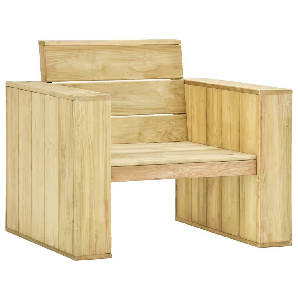 Helloshop26 - Salon de jardin meuble d'extérieur ensemble de mobilier 4 pièces bois de pin imprégné - Imagen 6