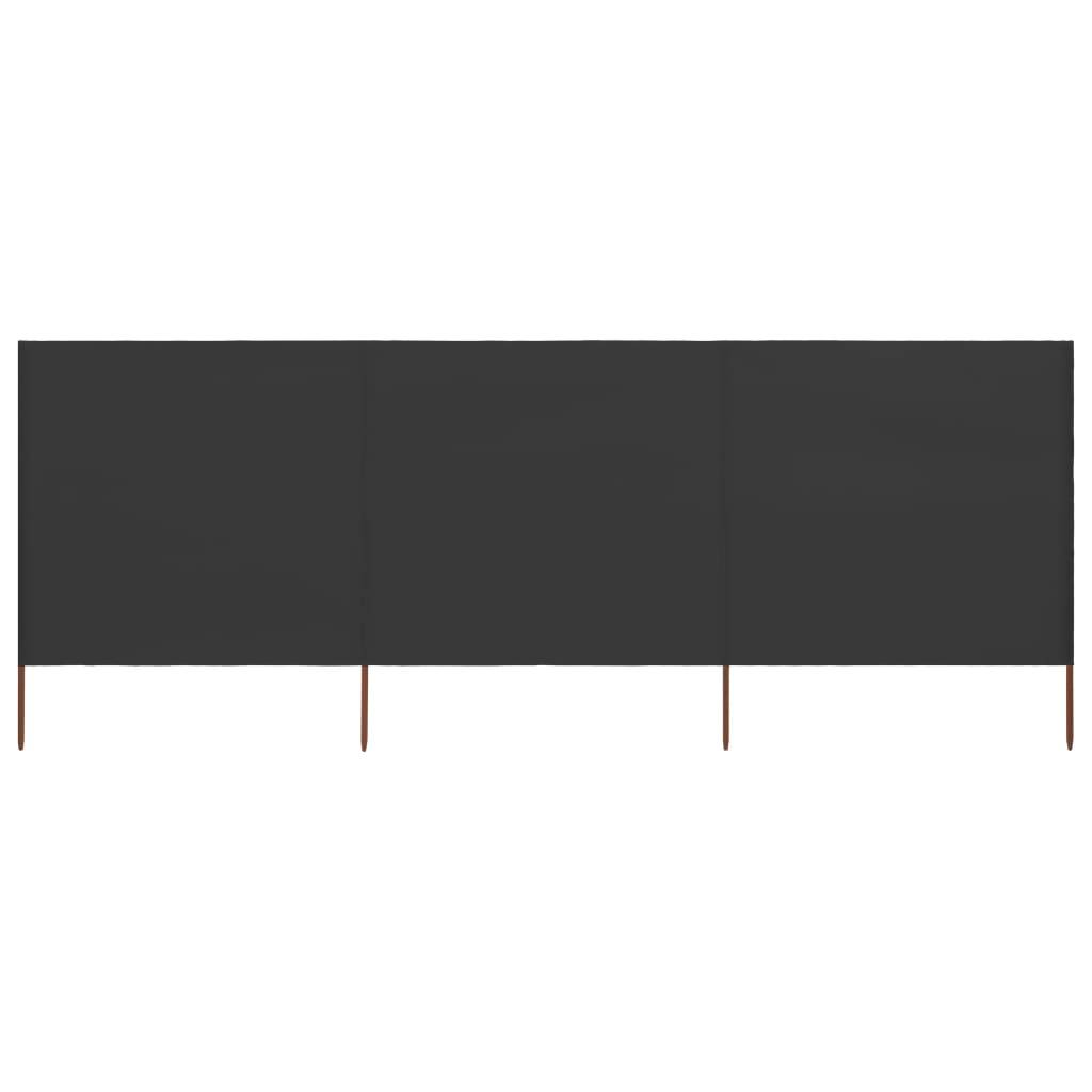 Helloshop26 - Brises-vue paravent 3 panneaux tissu 400 x 120 anthracite - Imagen 3