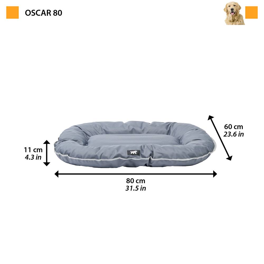 Ferplast - Ferplast Panier Chien Coussin Chien Moyen Taille Tissu anti-rayures Lavable à 30°C.Matelas pour chien imperméable 80 x 60 x 11 cm.Gris - Imagen 2