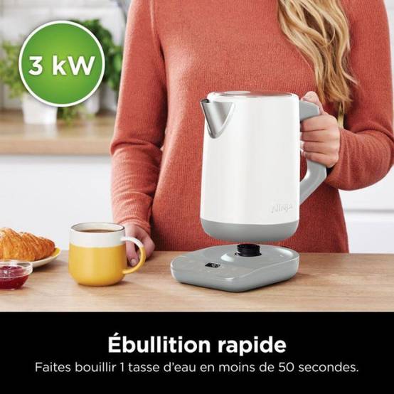 Bouilloire Electrique NINJA - 1,7L - Affichage LED - Contrôle de la température Blanche - Image 4