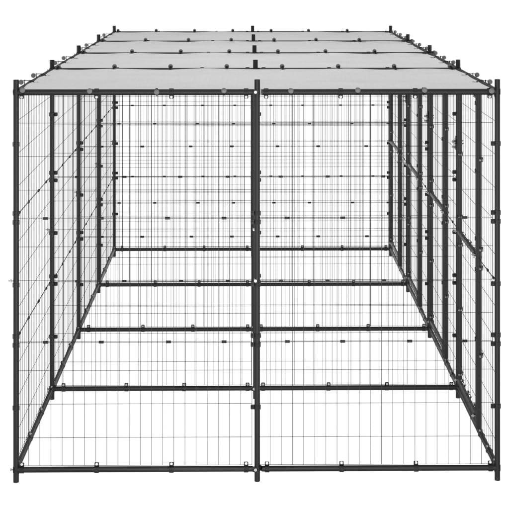 Helloshop26 - Chenil extérieur cage enclos parc animaux chien extérieur acier avec toit 9,68 m² - Imagen 4