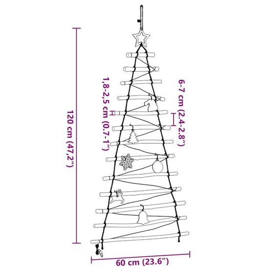 ComfortXL - Sapin de Noël Mural en Frêne Massif Lumineux LED pour Fêtes Intérieur/Extérieur 120 cm – ComfortXL Outdoor Living - Image 8