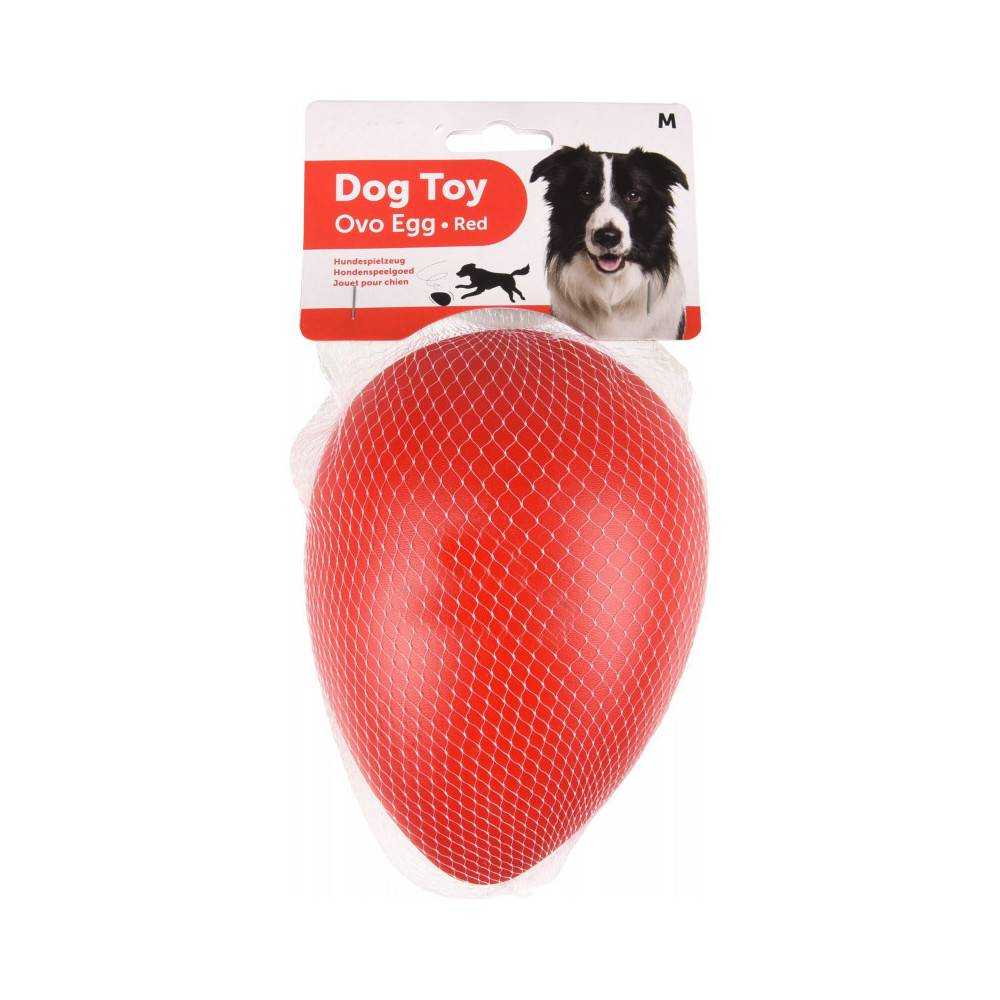 Flamingo - Oeuf rouge en plastique M ø 13 cm x 18.5 cm de hauteur Jouet pour chien - Imagen 2