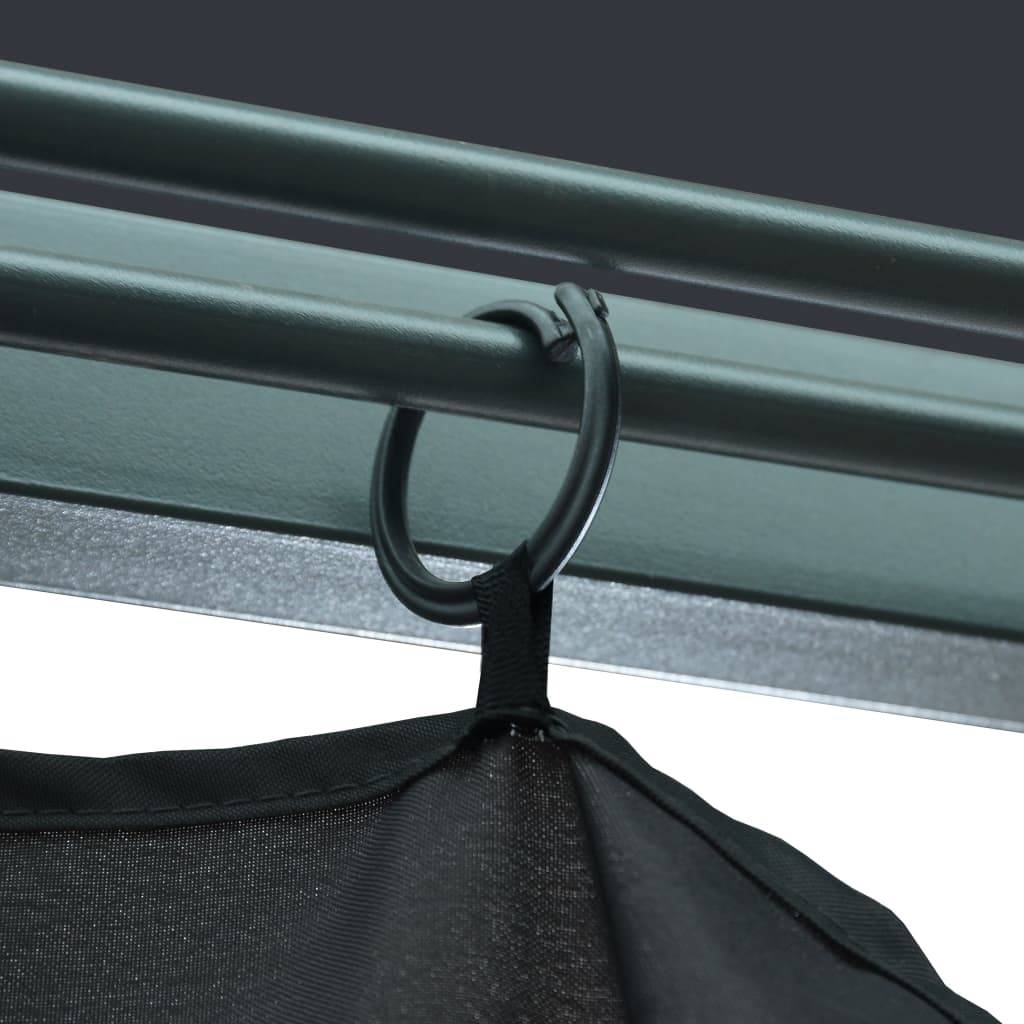 Tonnelle aluminium anthracite 300 x 300 x 270 cm avec rideaux - PANGIVO - Image 7