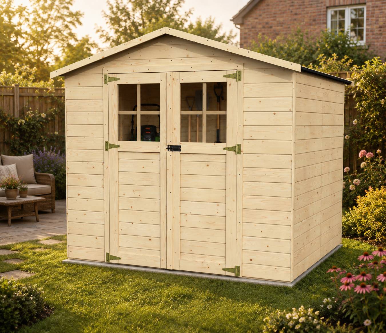 Decor et Jardin - ABRI DE JARDIN BOIS LODE - 3,78 m² - Ep : 12 mm - 2,10x1,80 - couleur naturel - Décor et Jardin - Image 3