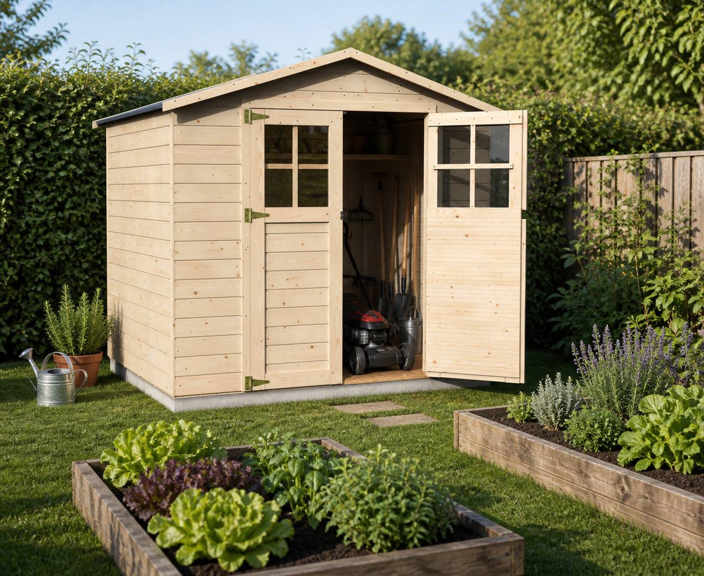 Decor et Jardin - ABRI DE JARDIN BOIS LODE - 3,78 m² - Ep : 12 mm - 2,10x1,80 - couleur naturel - Décor et Jardin - Image 6
