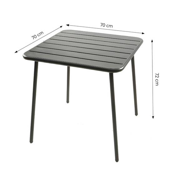 Table carrée 4 places 70x70cm gris foncé BERGAME - Image 3