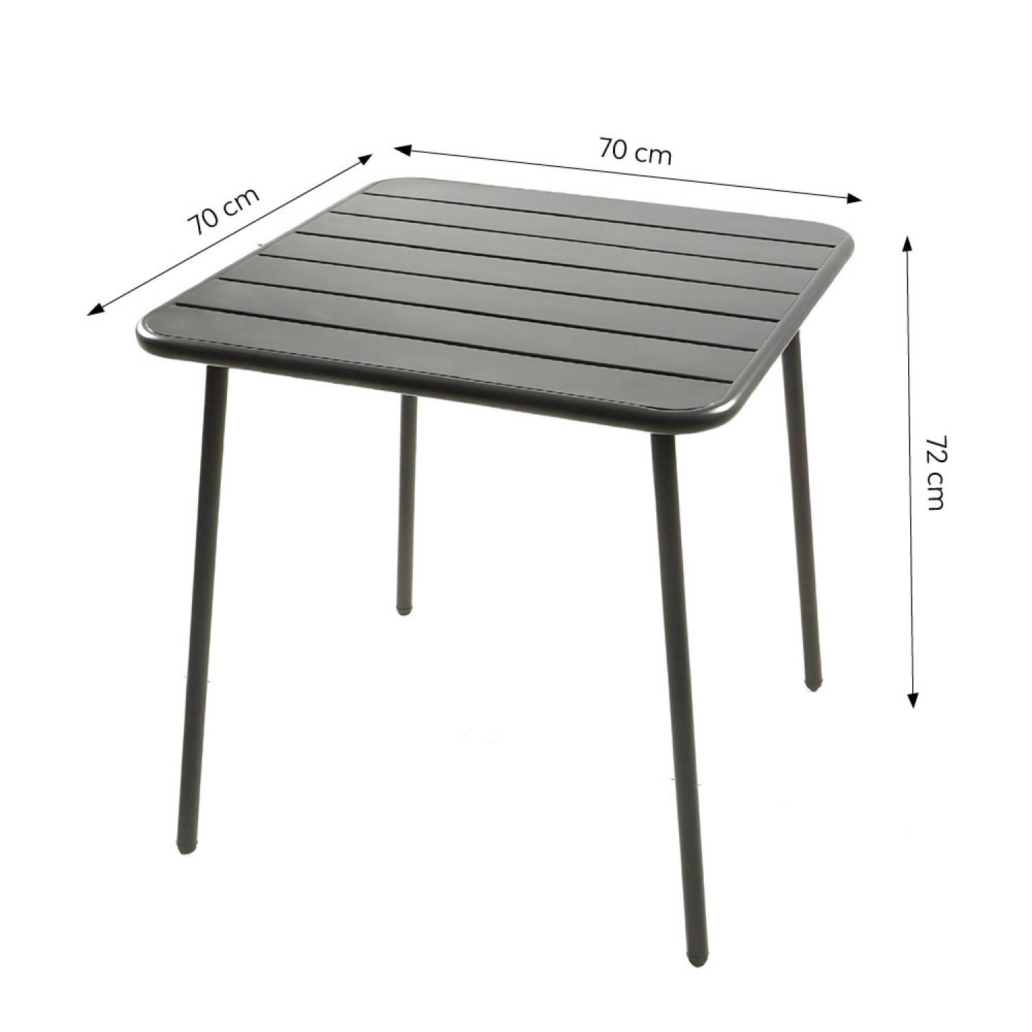 Table carrée 4 places 70x70cm gris foncé BERGAME - Image 3