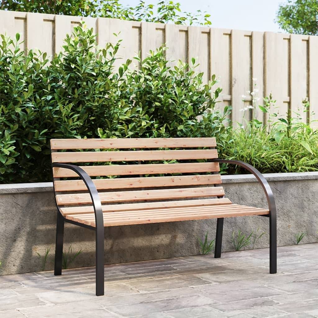 Maison Chic - Banc de jardin - Banc d'extérieur - Banquette 120 cm Bois et fer - Imagen 2