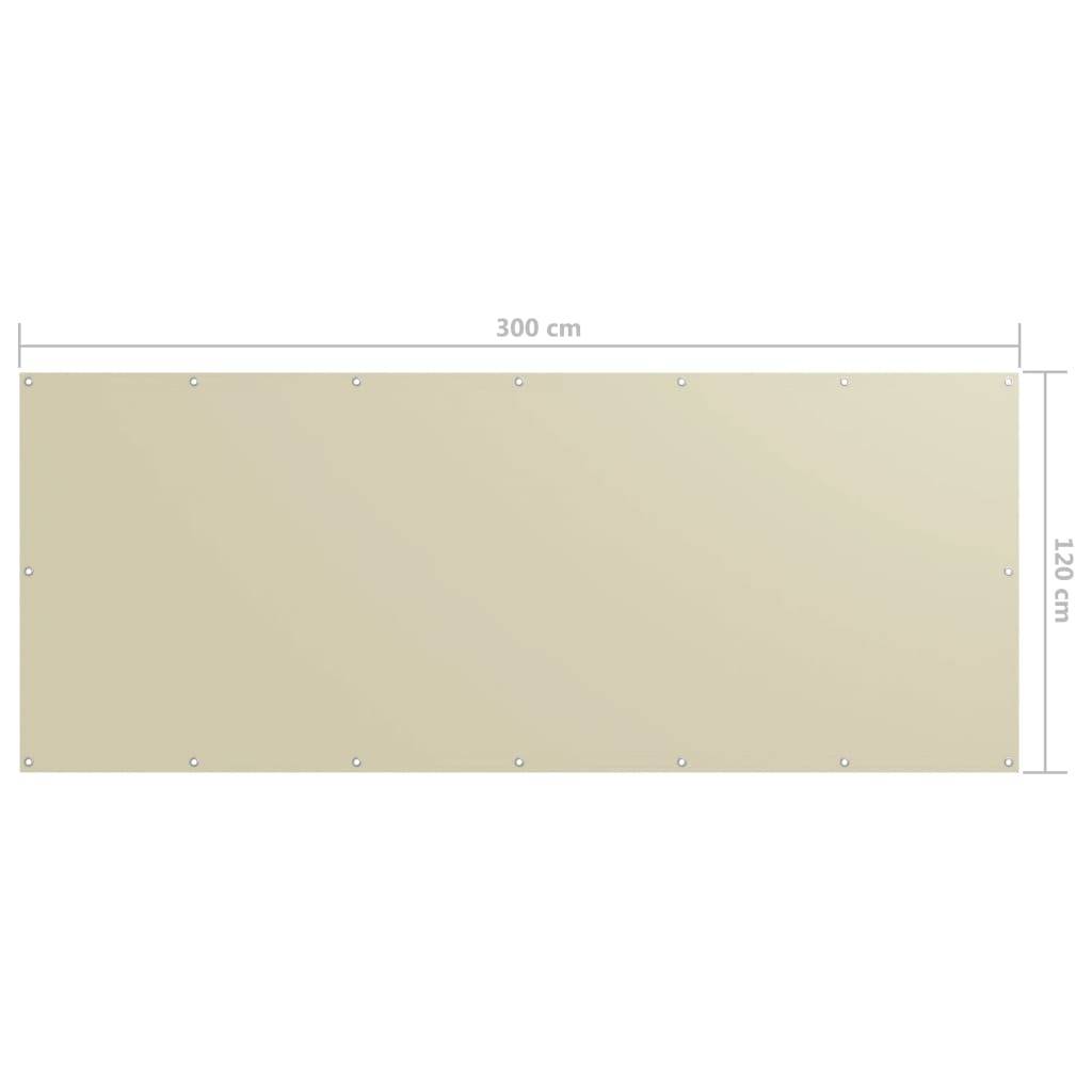 Helloshop26 - Écran de balcon brise pare vue protection confidentialité 120 x 300 cm tissu oxford crème - Imagen 5