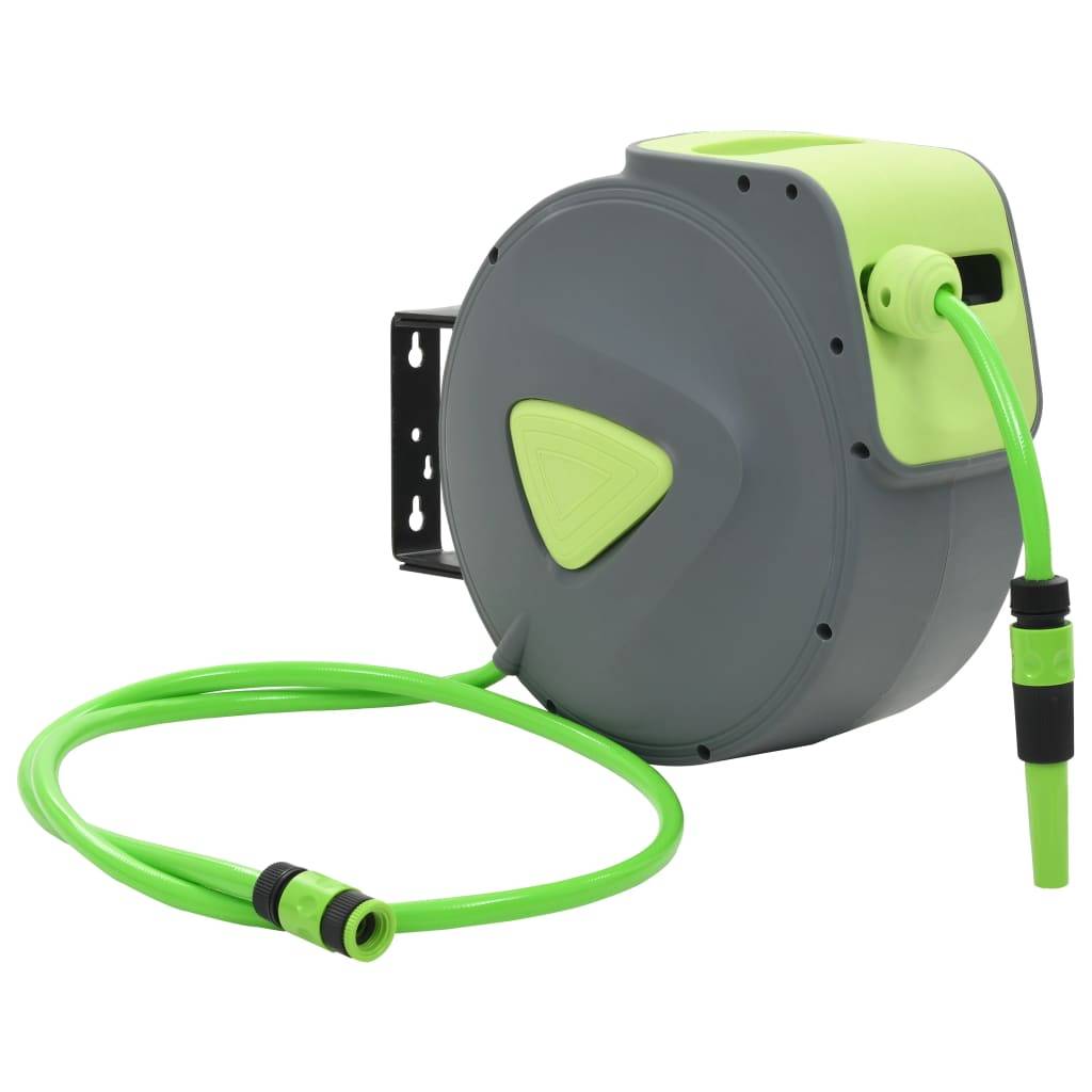 PANGIVO - Enrouleur de tuyau automatique polypropylène vert et gris 20 m - PANGIVO - Image 1