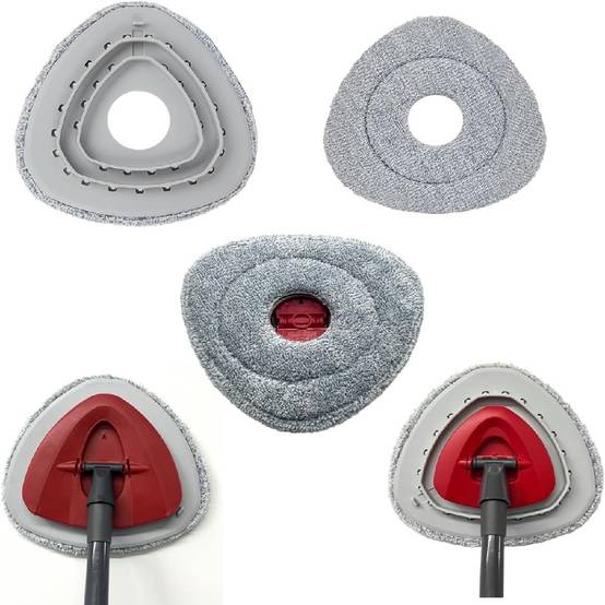 Pack de 4 Têtes de Mop Rotatives Lavables pour Vileda EasyWring & Rinseclean, avec Base de Remplacement – IntiMeg - Image 2