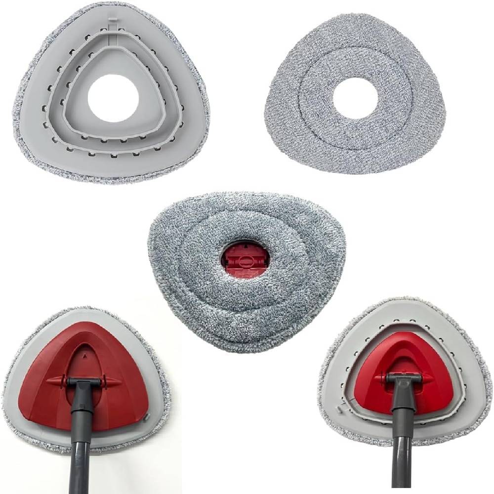 Pack de 4 Têtes de Mop Rotatives Lavables pour Vileda EasyWring & Rinseclean, avec Base de Remplacement – IntiMeg - Image 2