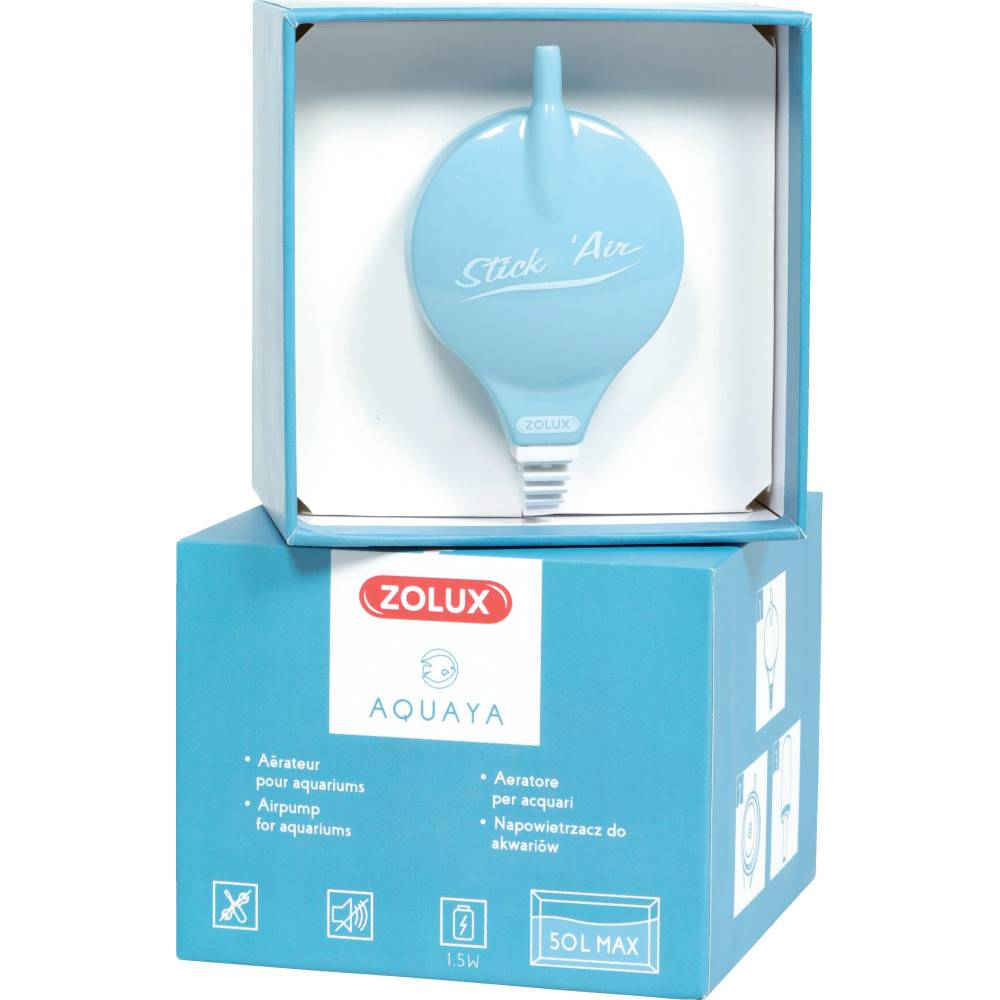 Zolux - Bulleur aérateur 1.5w débit 18.6 L/h bleu pour aquarium max 50 Litres - Imagen 1