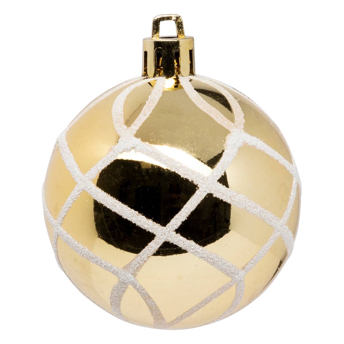 Fééric Lights & Christmas - Déco de sapin Lot de 25 Boules de Noël D 6 cm - Doré et Blanc - Imagen 5