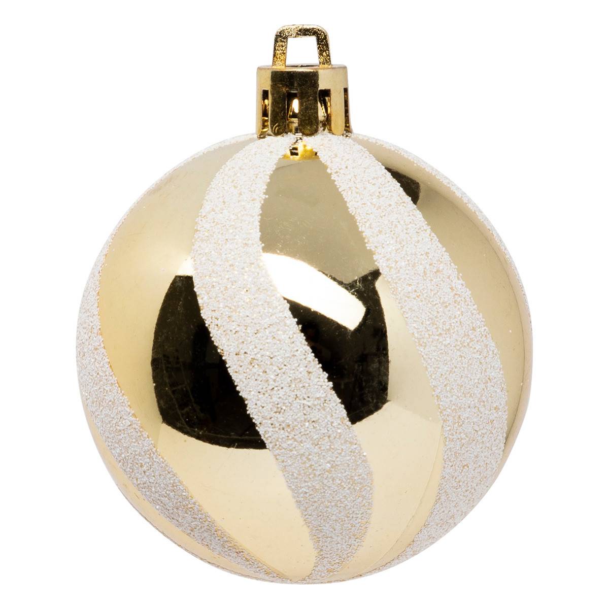 Fééric Lights & Christmas - Déco de sapin Lot de 25 Boules de Noël D 6 cm - Doré et Blanc - Imagen 3