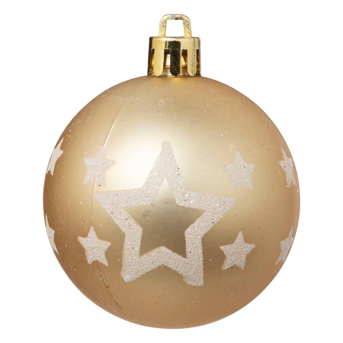 Fééric Lights & Christmas - Déco de sapin Lot de 25 Boules de Noël D 6 cm - Doré et Blanc - Imagen 2