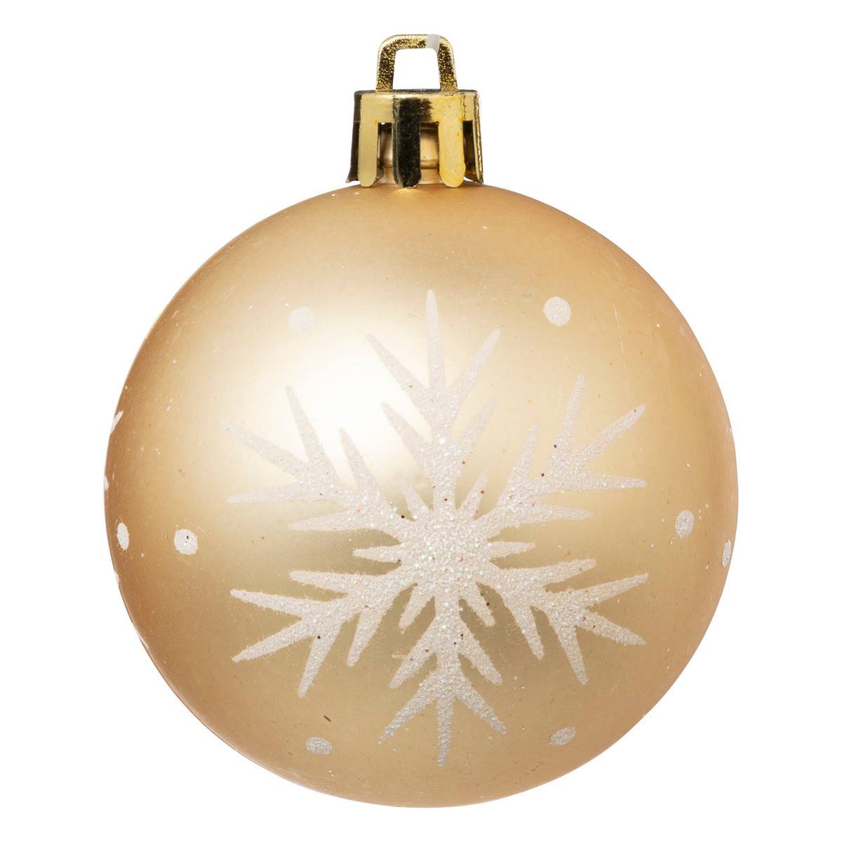 Fééric Lights & Christmas - Déco de sapin Lot de 25 Boules de Noël D 6 cm - Doré et Blanc - Imagen 4