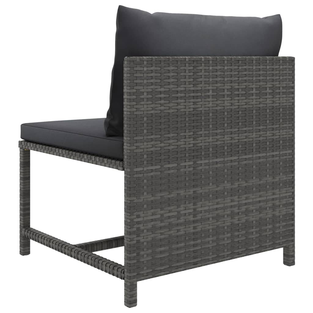 Helloshop26 - Salon de jardin meuble d'extérieur ensemble de mobilier 10 pièces avec coussins résine tressée gris - Imagen 7