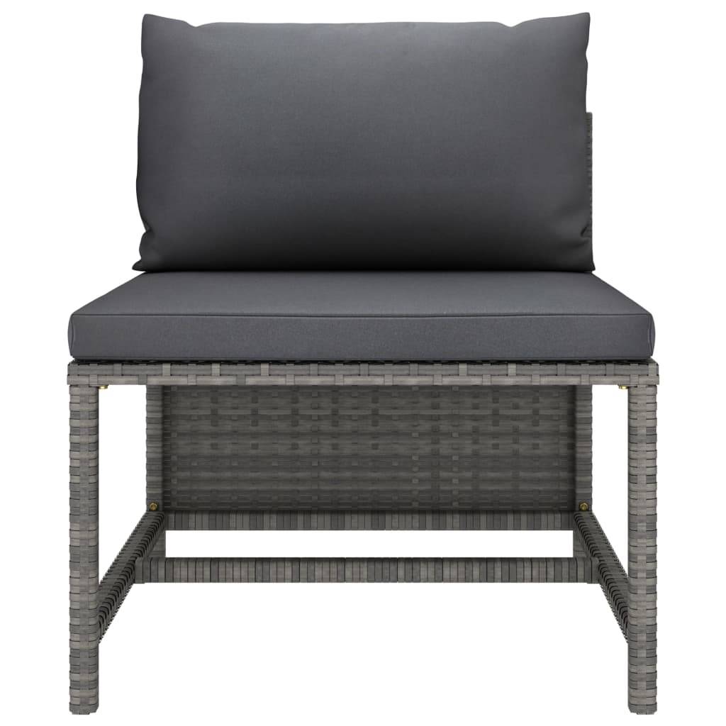 Helloshop26 - Salon de jardin meuble d'extérieur ensemble de mobilier 10 pièces avec coussins résine tressée gris - Imagen 6