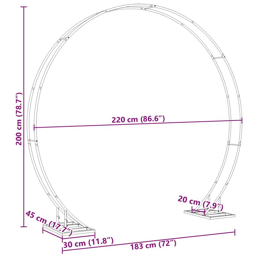 Arche de cérémonie dorée en acier pour mariage jardin design minimaliste 220cm - ComfortXL Outdoor Living - Image 9