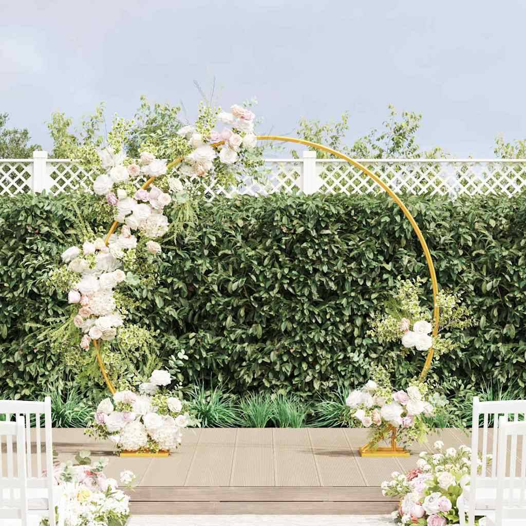 Arche de cérémonie dorée en acier pour mariage jardin design minimaliste 220cm - ComfortXL Outdoor Living - Image 1