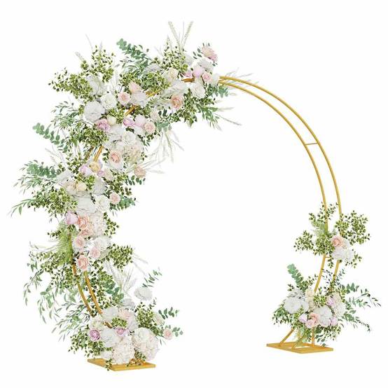 Arche de cérémonie dorée en acier pour mariage jardin design minimaliste 220cm - ComfortXL Outdoor Living - Image 3