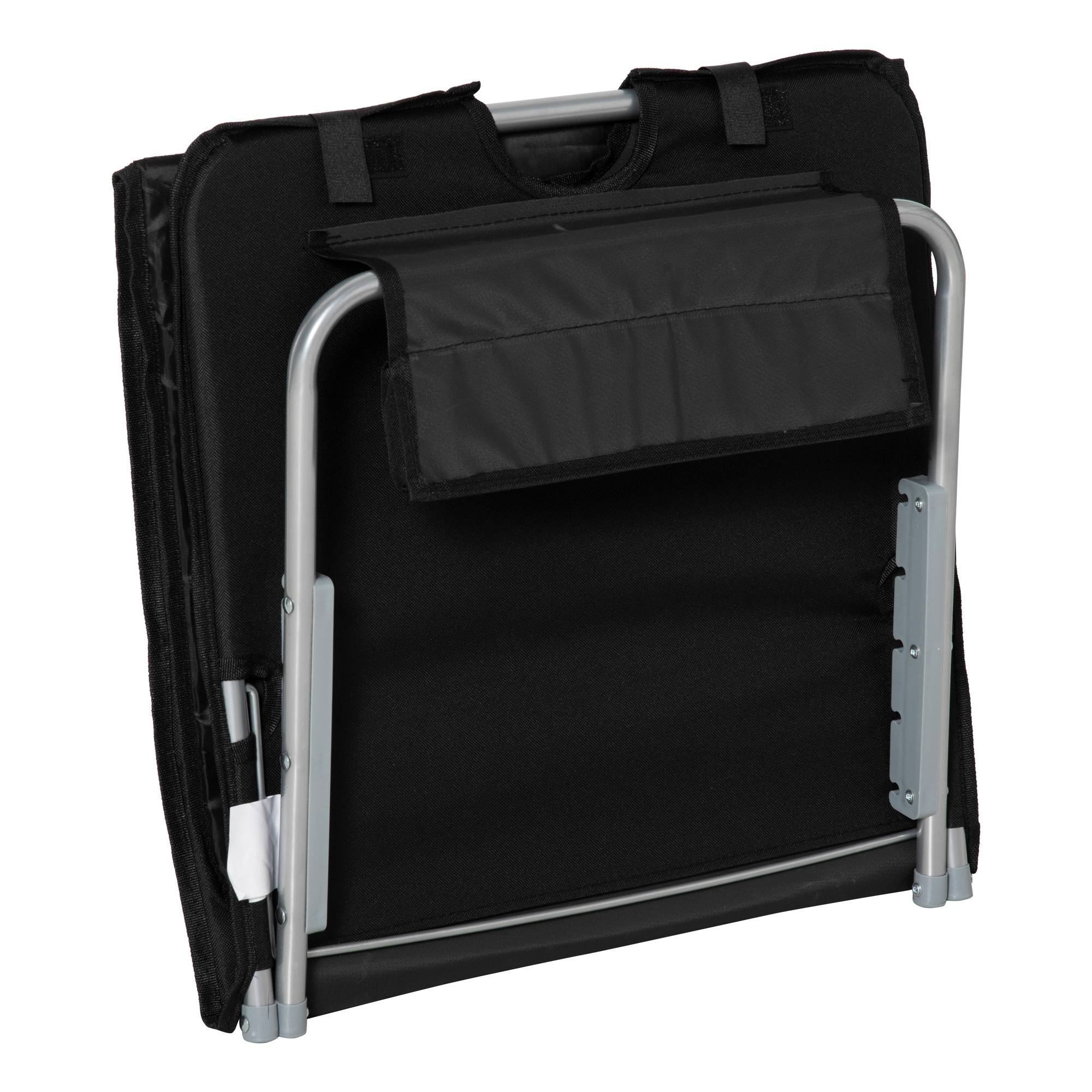 Outsunny - Lot de 2 tapis de plage rembourré - nattes de plage - dossier inclinable multi-positions - sac transport inclus - métal polyester PE noir - Outsunny - Imagen 4