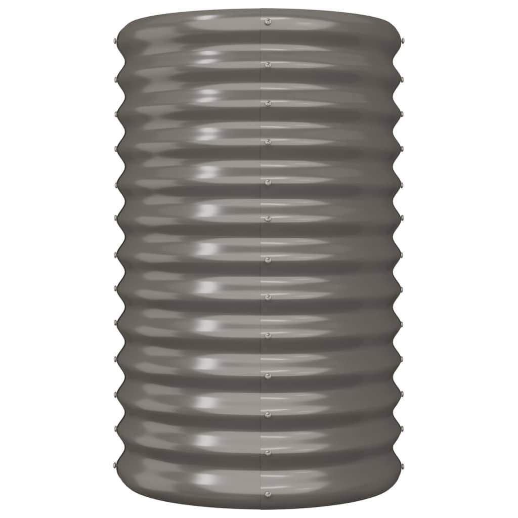 Maison Chic - Jardinière de jardin - Pot De Fleurs Acier enduit de poudre 40x40x68 cm Gris - Imagen 3