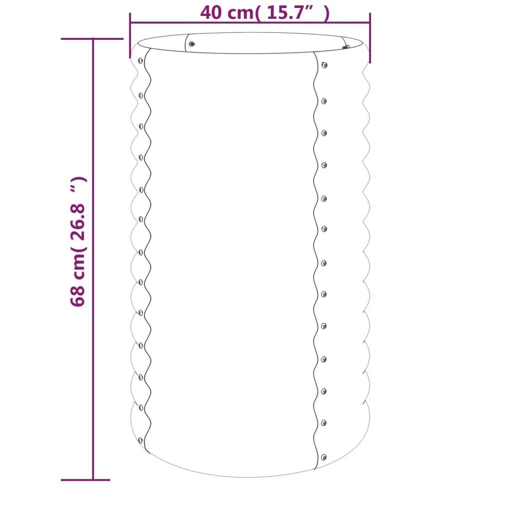 Maison Chic - Jardinière de jardin - Pot De Fleurs Acier enduit de poudre 40x40x68 cm Gris - Imagen 4
