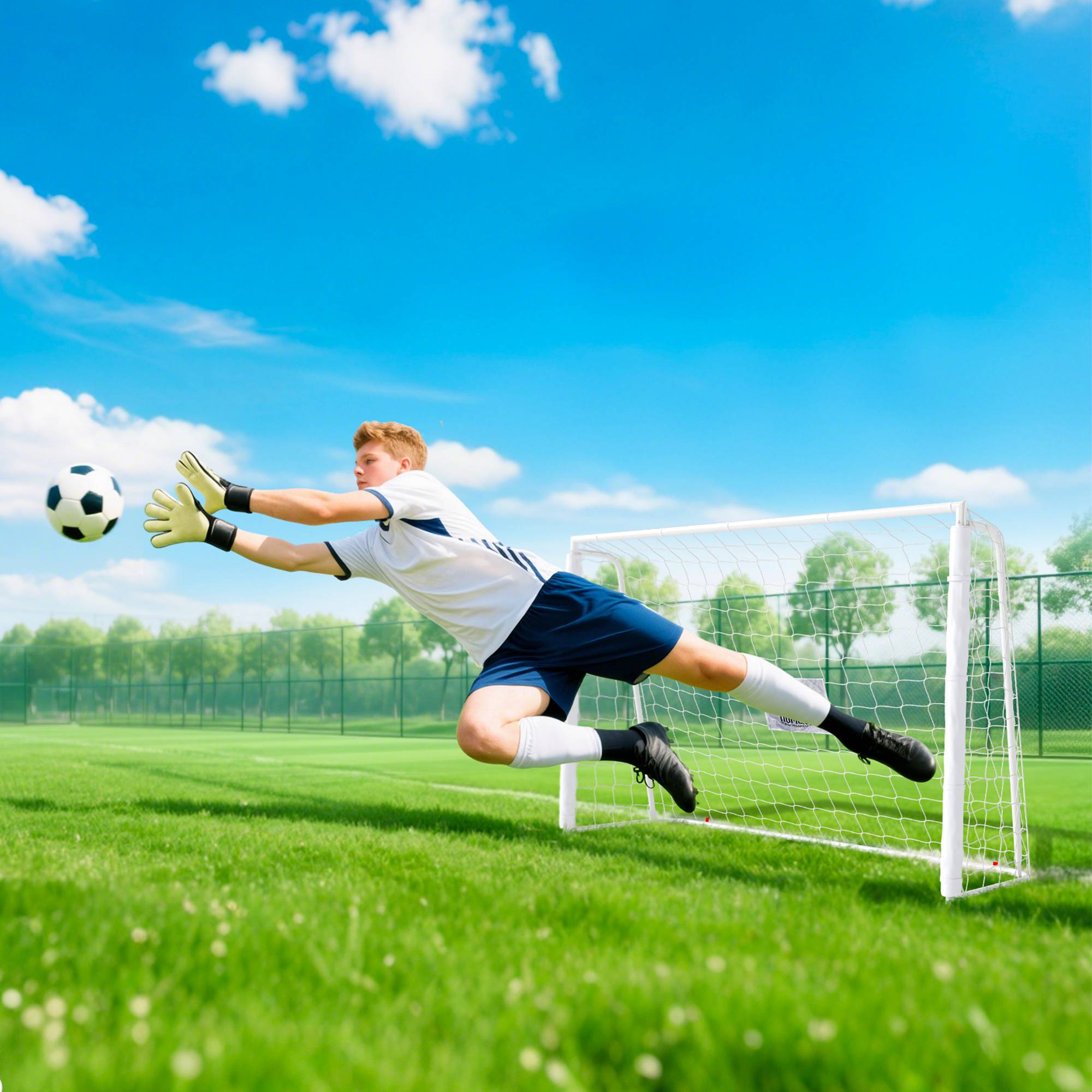 But de football pour enfants, cible, manchons antichoc, jardin, 186 x 123 cm, blanc - Image 10