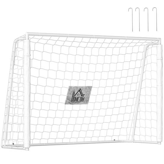 But de football pour enfants, cible, manchons antichoc, jardin, 186 x 123 cm, blanc - Image 1