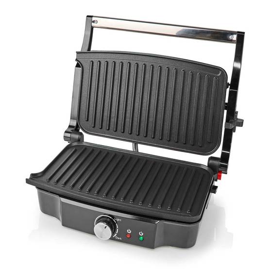 Grill de contact 1500W Sandwiches Pannini Grillades Plaque Anti-adhésive Poignée froide NEDIS - Imagen 2