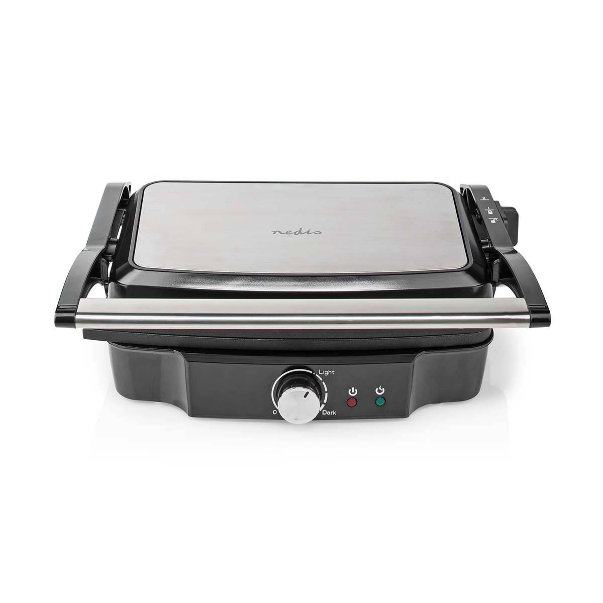 Grill de contact 1500W Sandwiches Pannini Grillades Plaque Anti-adhésive Poignée froide NEDIS - Imagen 4