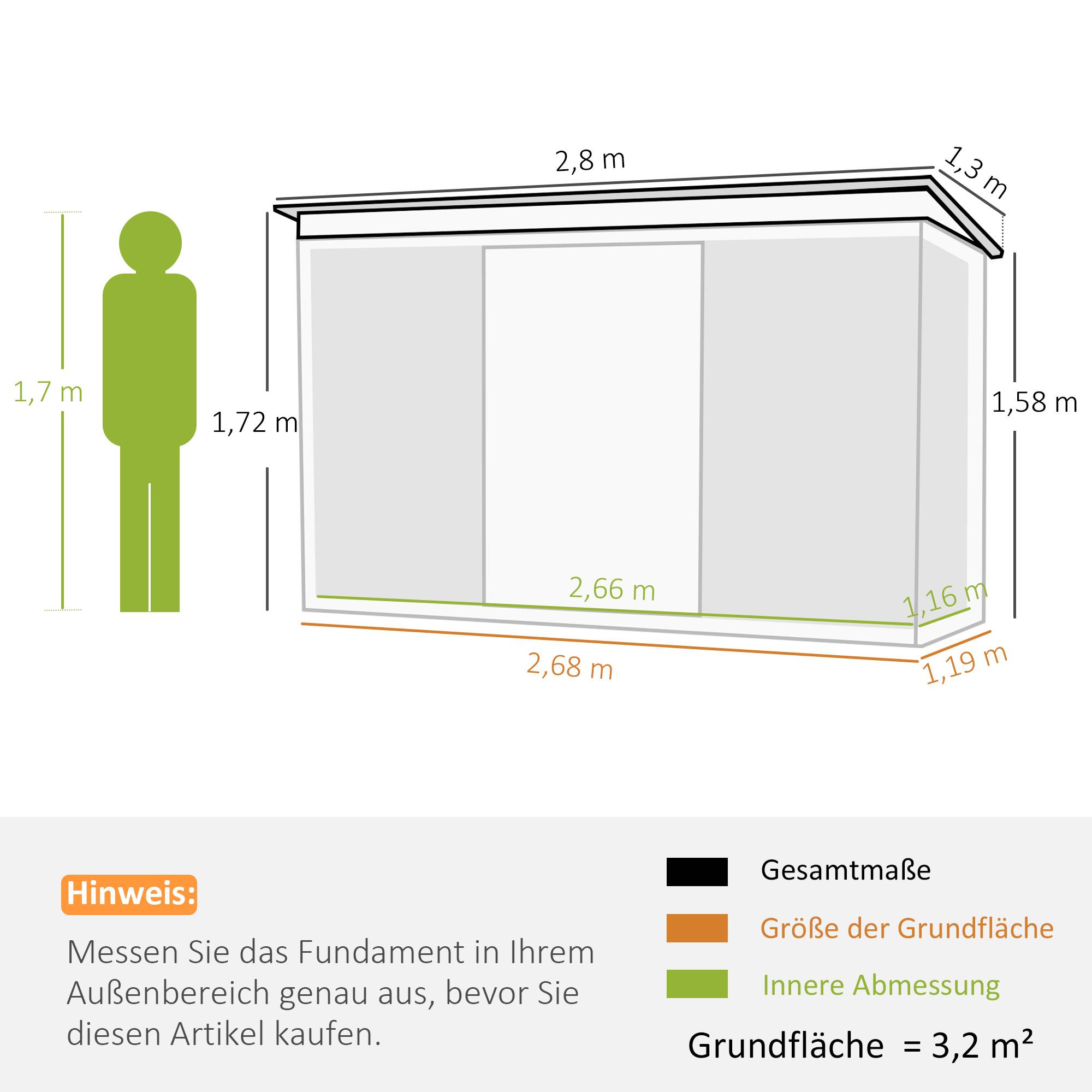 ComfortXL - Abri de jardin acier galvanisé extérieur stockage outils 280x130x172cm vert foncé - ComfortXL Outdoor Living - Image 3